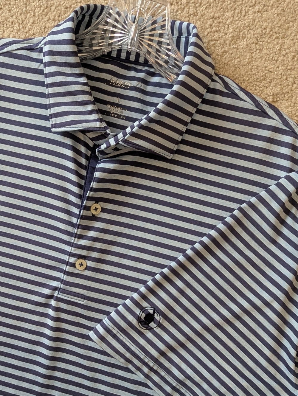 Johnnie O Men's Striped Performance Polo Sz L